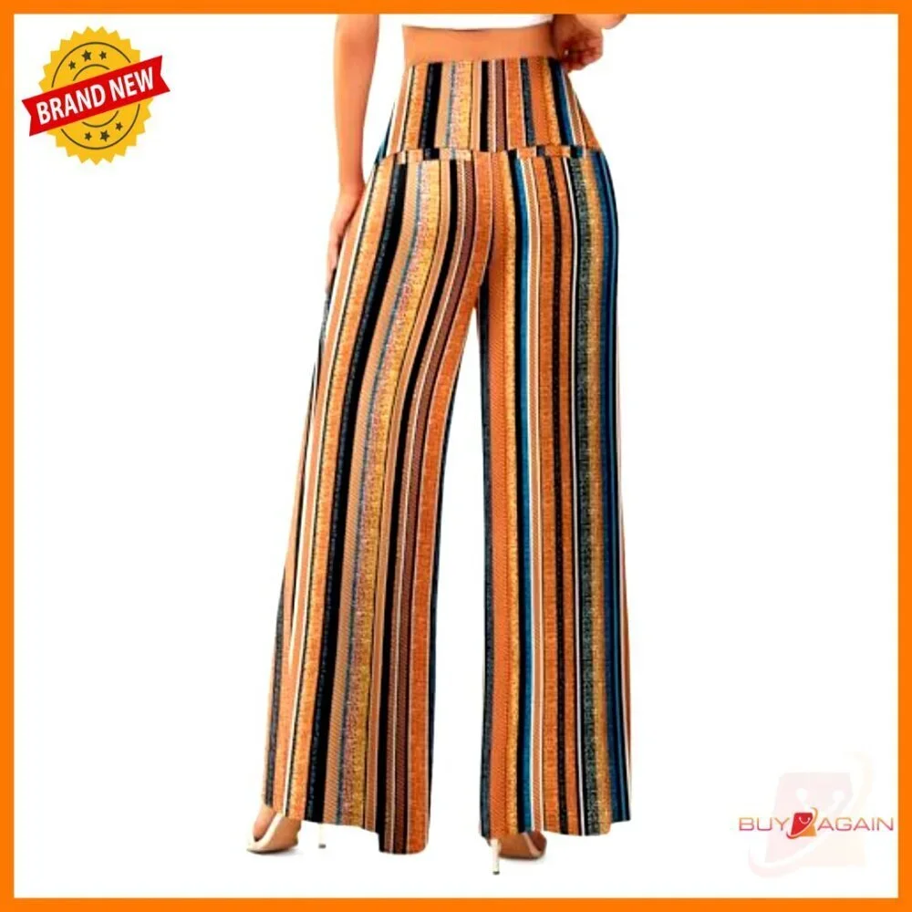 Stretchy High Waist Palazzo Lounge Pants Wide Leg Casual Comfy Flow